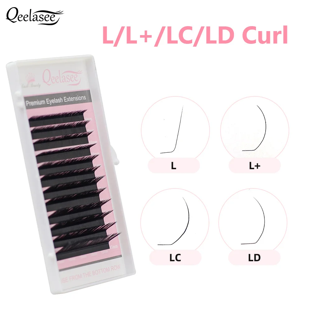 Qeelasee L/L+/LC/LD curl False Eyelash Extensions Mink Black Material 8-15mm Mixed Tray L Makeup Lashes | Красота и здоровье