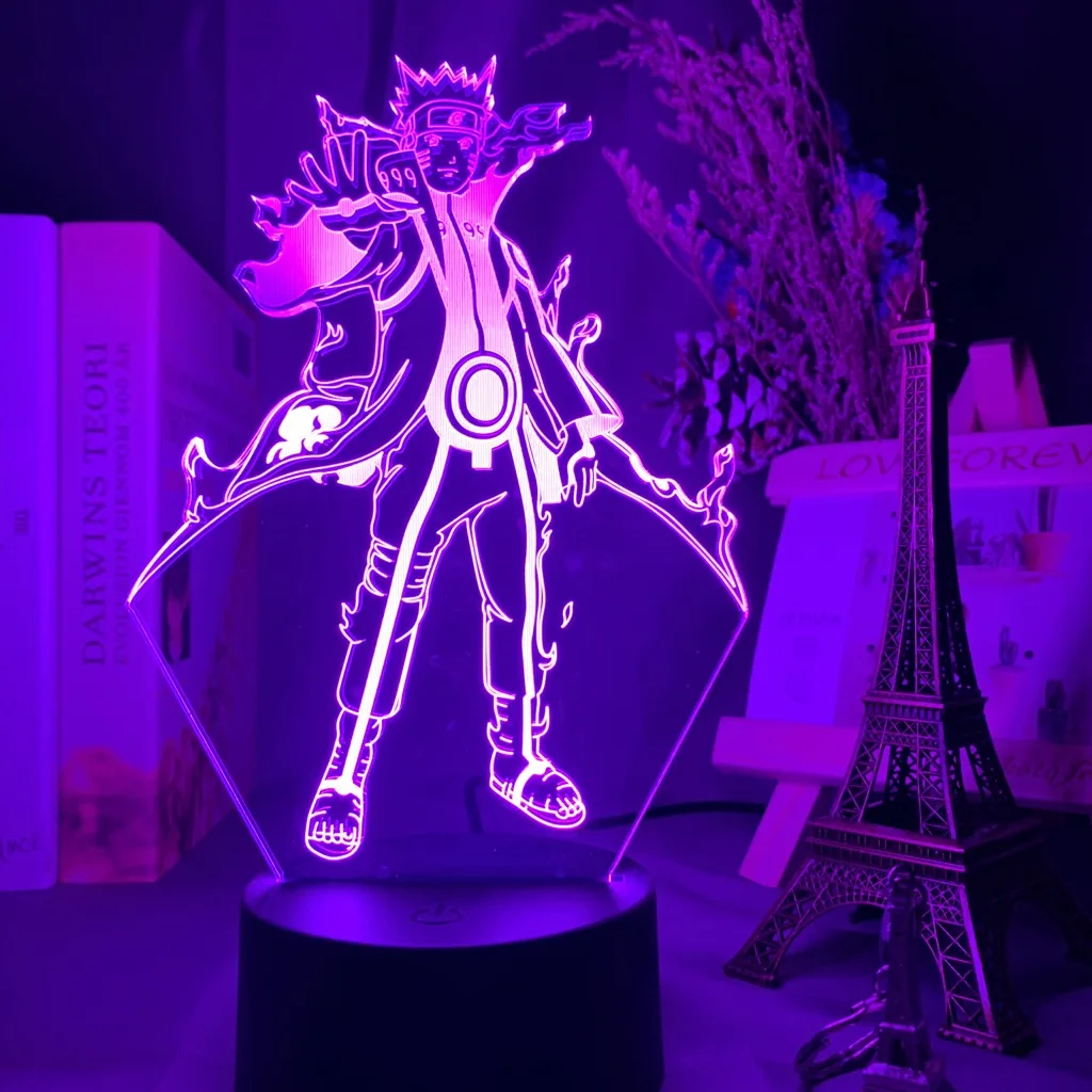 3d лампа японского аниме Наруто Kurama рисунок Ночной светильник подарок для детей Детская Спальня украшение цвет меняющийся СВЕТОДИОДНЫЙ Ночник светильник