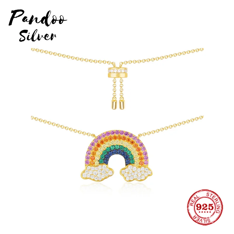 

Fashion Charm Sterling Silver Copy 1:1 Copy,Yellow Silver Rainbow Necklace Women Monaco Luxury Jewelry Gift With Logo