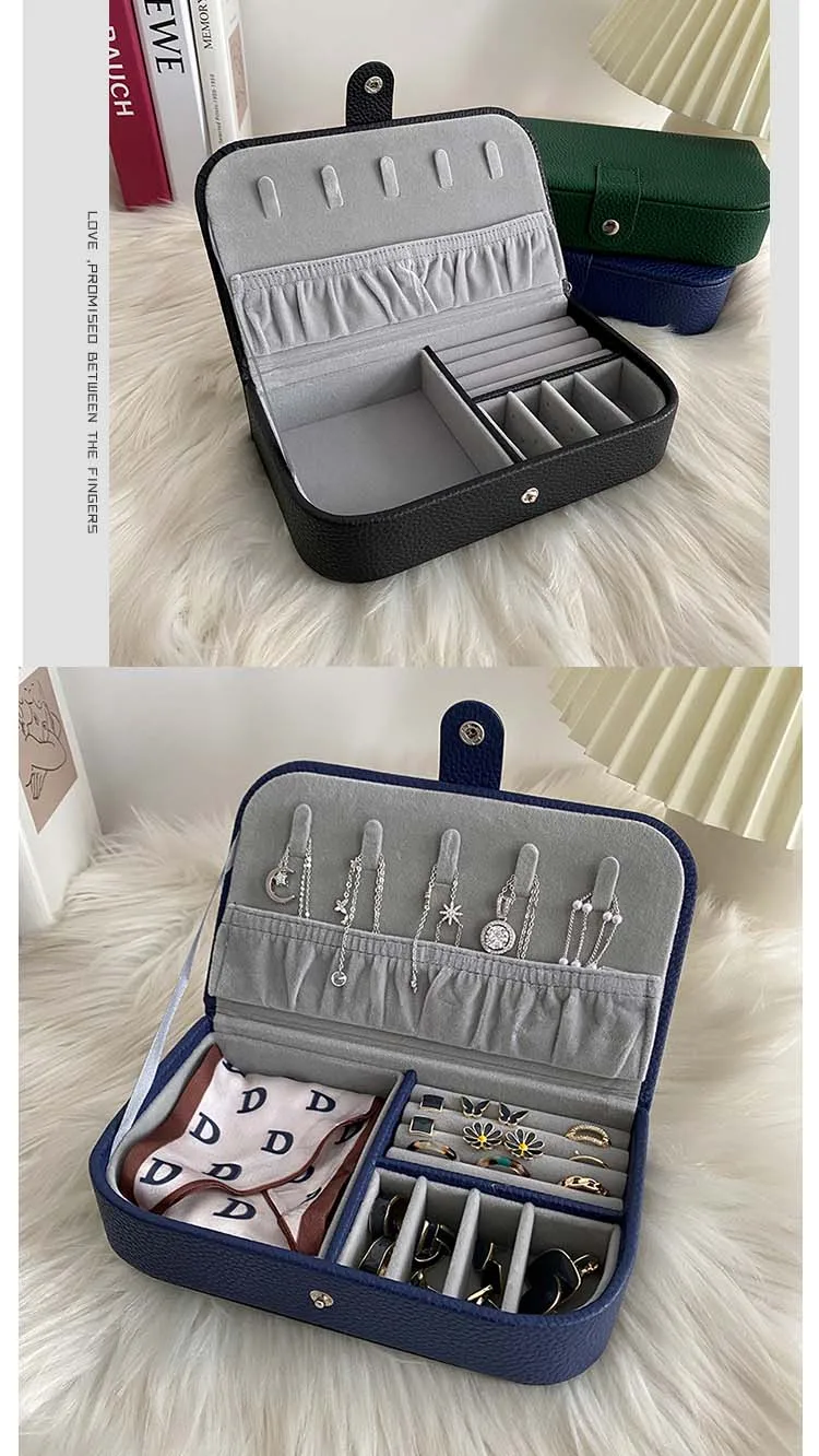 Travel Jewelry Organizer 💼 PU Leather Box – Portable Jewelry Storage Case for Earrings,... - SKU TJO01541 - UGI Packa...