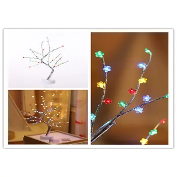 

USB Simulation Tree Desk Lamp Creative Star Snowflake Heart Blossom Holiday Home