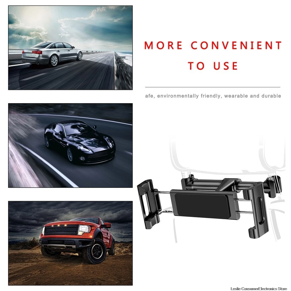 Universal Car Seat Mount Tablet Bracket Car Headrest Car Holder 360 Degree Rotation Easy Mounting Supports for Universal Tablet