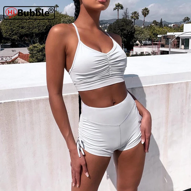 2020 de 2 piezas de las mujeres de deporte Top + Shorts Fitness Mujer verano gimnasio las mujeres transpirable Ropa Deportiva Mujer|Conjuntos yoga| - AliExpress