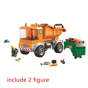 

City Great Vehicles Garbage Truck Building Blocks Kit Classic Model Kids Toys For Children Gift