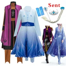 Горячая Распродажа, новое платье Эльзы для девочек, Снежная королева, принцесса, косплей, дети, Анна, Рождественский костюм детский праздничный комплект одежды для девочек