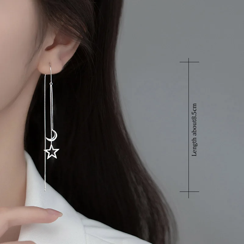 Women Korean Earrings Fashion Chain Tassel Drop Earrings Retro Silver Color Hanging earrings trend Jewelr dangle earrings,drop earrings,crystal tassel earrings,long earrings