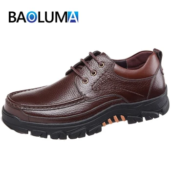 

Fashion Mens Moccasin Genuine Cow Leather Men Casual Shoes Waterproof Non Slip Men Loafers Slip-On Soft Men Buiness Formal Shoes