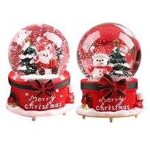 

Music Box with the Words "Merry Christmas" a Crystal Ball Gift for Friends and Girlfriends