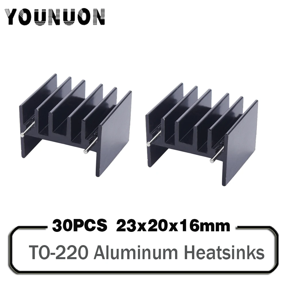 

30PCS 23*20*16MM Transistor TO220 Heatsink Radiator Aluminum Heatsin With 2 Needles For Transistors TO-220 20*23*16MM