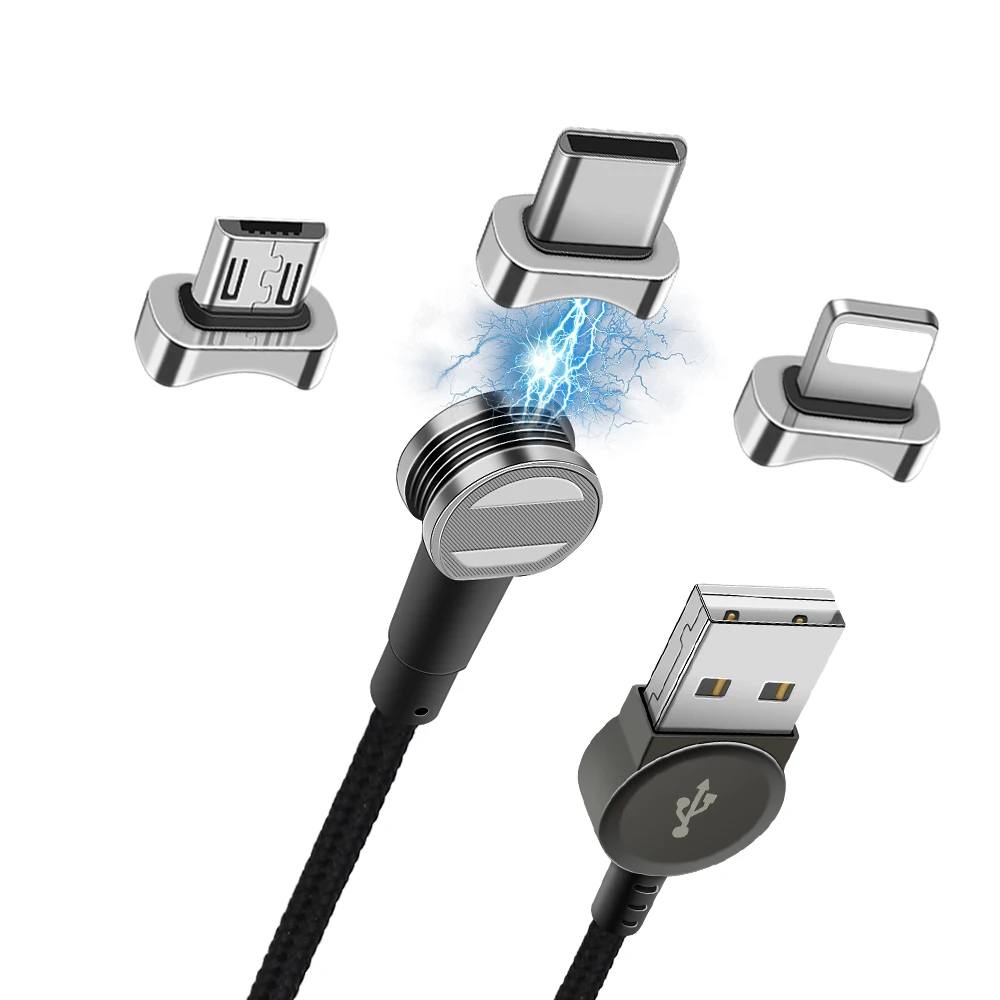 

1.2M Super Strong Magnetic 3in1 Adapter Charging Cable Type C Micro USB Cable For Iphone For Android Type C Cable