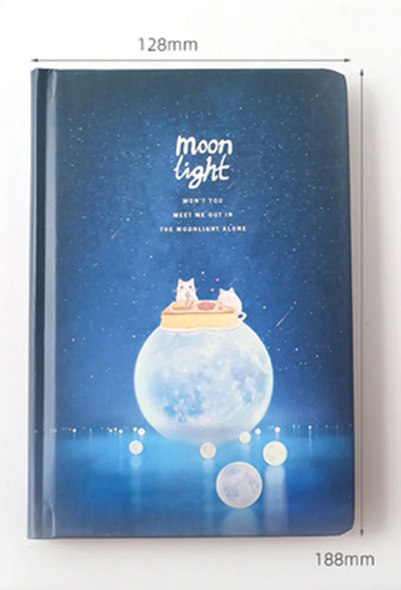 D A6 Moon light notebook Sketchbook светящаяся Девушка ручной черный эскиз книга ручная роспись твердый переплет школьные принадлежности Рисование Живопись - Цвет: D