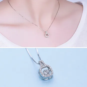 

S925 Fine Silver Inlaid Zircon Pendant Versitile Fashion Fine Silver Pendant