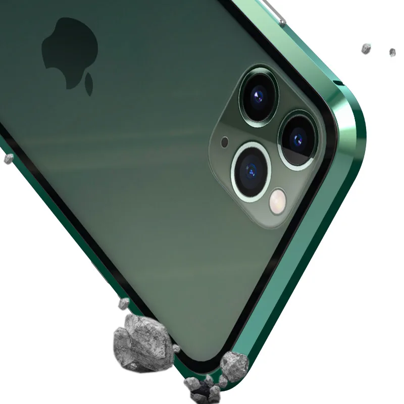 Магнитный металлический чехол для телефона iPhone 11 pro макс. закаленное стекло чехол для задней крышки для iPhone11pro MAX Магнитный чехол