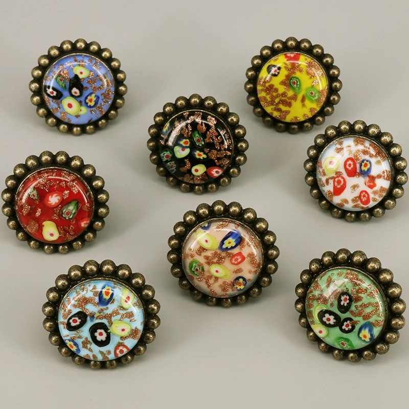 

1PC Vintage Single Hole Knob Handles Antique Kitchen Cabinet Door Furniture Knobs and Pulls