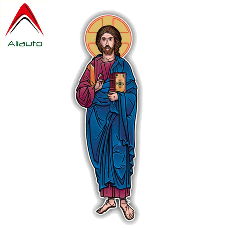 Aliauto Cartoon Motorcycle Car Sticker Jesus Christ Religion Accessories Personality Sunscreen Decoration Decal PVC 15cm*4cm | Автомобили