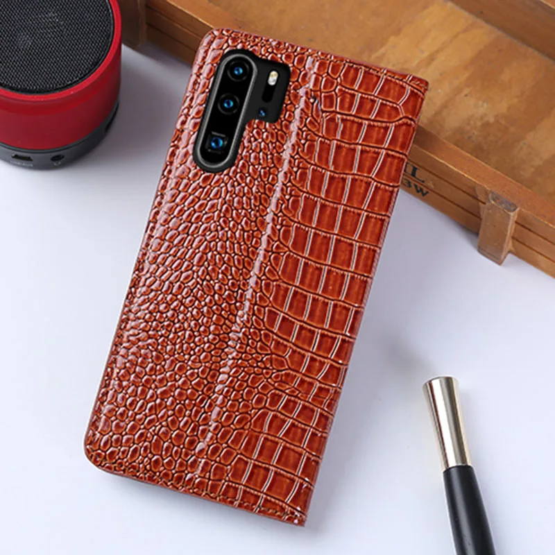 Brown Флип Чехол Для huawei P10 P20 P30 Lite Коврики 9 10 20 Pro Y6 Y7 Y9 P smart карт и узором «крокодиловая кожа» для Honor 8X 7a 9 9X10 20 lite - Цвет: Brown