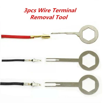 

Set Terminal Remove Tool 3Pcs Crimp Electrical Parts Car Wiring Connector Puller Terminal