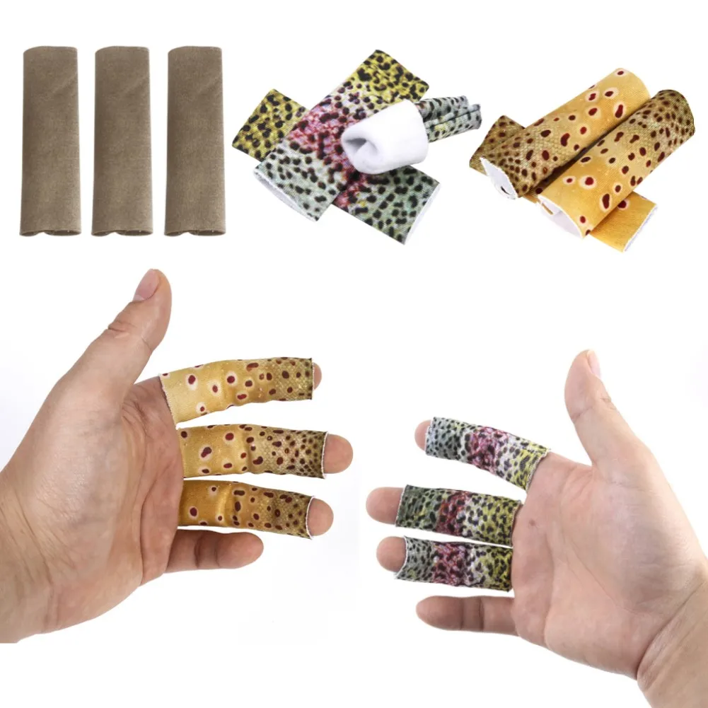 3pcs Fishing Accessories Useful Hand Gear Tool Fly Fishing Stripping Guards Anti Scratch Non-slip Finger Protectors Sleeves