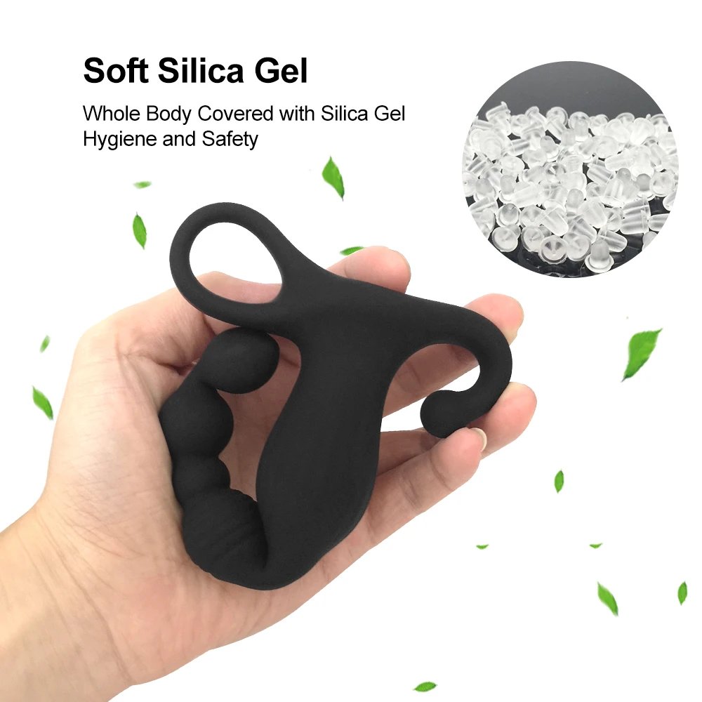 Vibrating Anal Beads Butt Plug,Rechargeable Silicone Vagina Anal Vibrator Prostate Stimulator Sex Toys for Men,Women and Couples 4