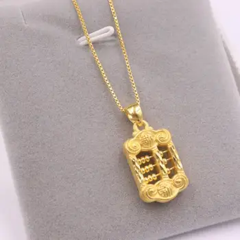 

New Pure 24K Yellow Gold Three-dimensional Pendan 26x13mm Abacus 2.98g NO Necklace