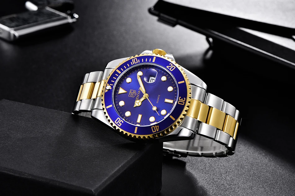 BENYAR мужские часы Бизнес водонепроницаемые кварцевые наручные часы ремешок из нержавеющей стали Relogio Masculino элегантный подарок для мужчин