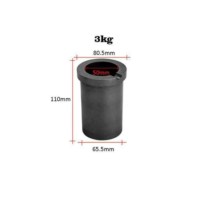 1-5kg Foundry Clay Graphite Crucibles Black Cup Furnace Torch Melting Casting Refining Gold Silver Copper Brass Aluminum Single ring 3KG