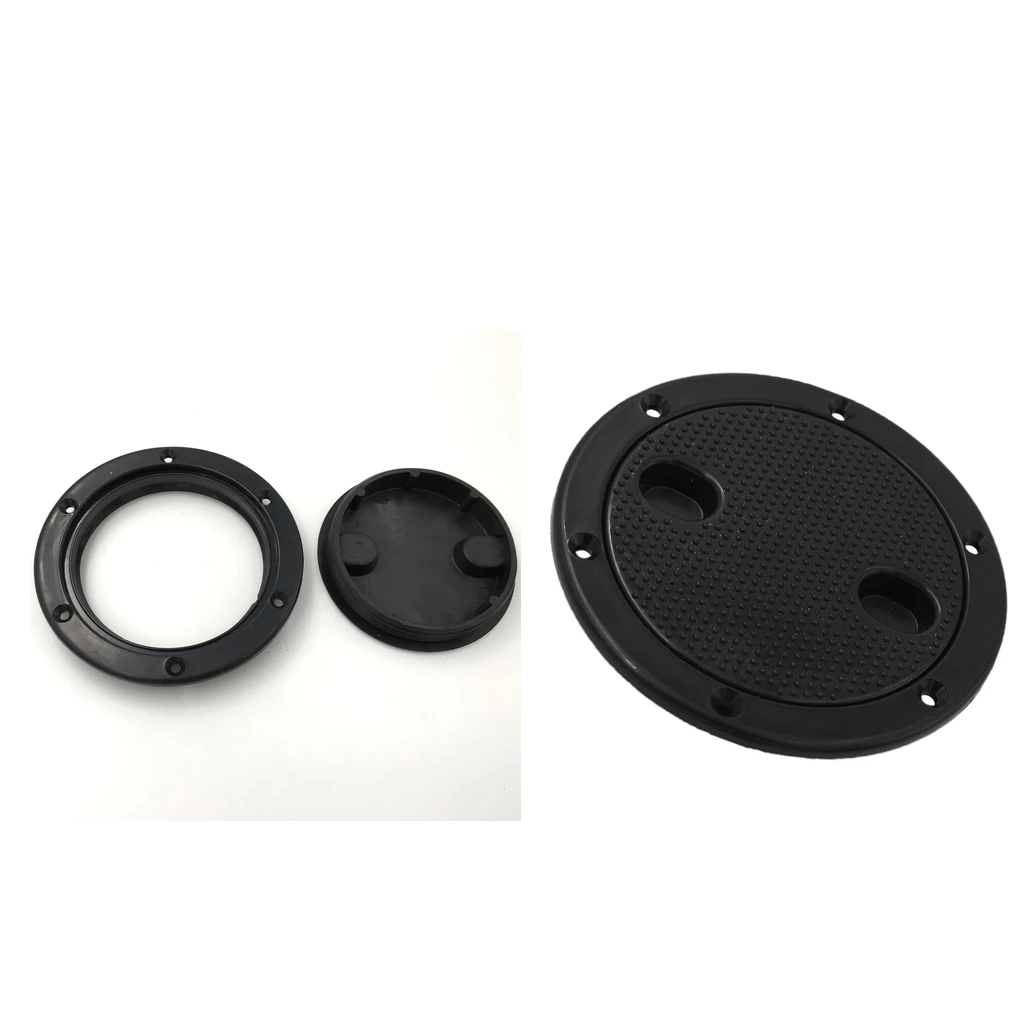 3 Pieces Marine Boat RV Black 4 inch Hatch Cover Twist Screw Out Deck Plate 3 Pieces Marine Boat RV Black 4 inch Hatch Cover Twist Screw Out Deck Plate