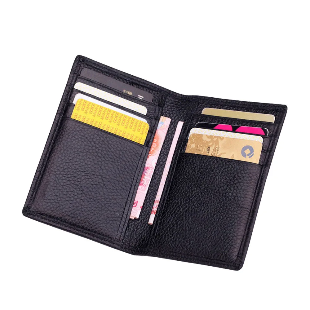 

Business Men's Genuine Leather Embossed Leather Card Clamp Card Bit More Large-Volume Genuine Leather Card Bag Ultra-Thin Full F