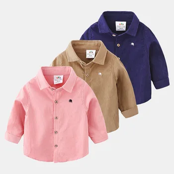 

2 3 4 5 6 7 Y Boys Shirts High Quality Corduroy Long Sleeves Tops for Boy Kids Clothing Spring Autumn Casual Toddler Baby Shirt