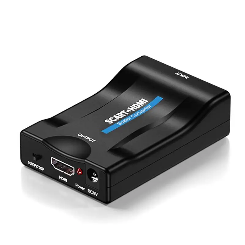 Купить 1080P SCART To HDMI Video Audio Upscale Converter AV Signal Adapter Receiver For HDTV Sky Box STB TV DVD With US/EU Power Plug  | Кабели HDMI (4001287033591)