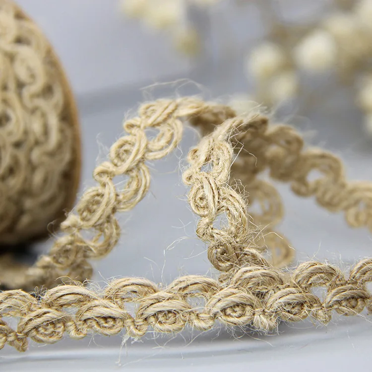 5meter 10mm Hemp Rope Ribbon Jute Burlap Webbing For Needlework Bouquet Wrapping DIY Craft Supplies Jute Lace Fabric