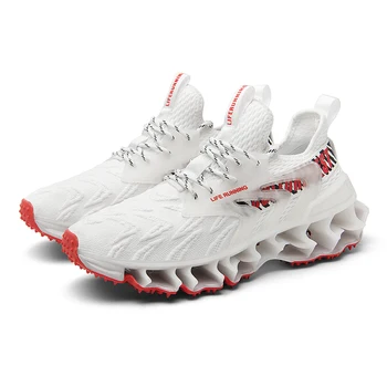 

2020 New Genuine Leather Fashion Sport Footwear Male Summer Sneakers Wear-resistant cushioning luminous blade casual men's shoes