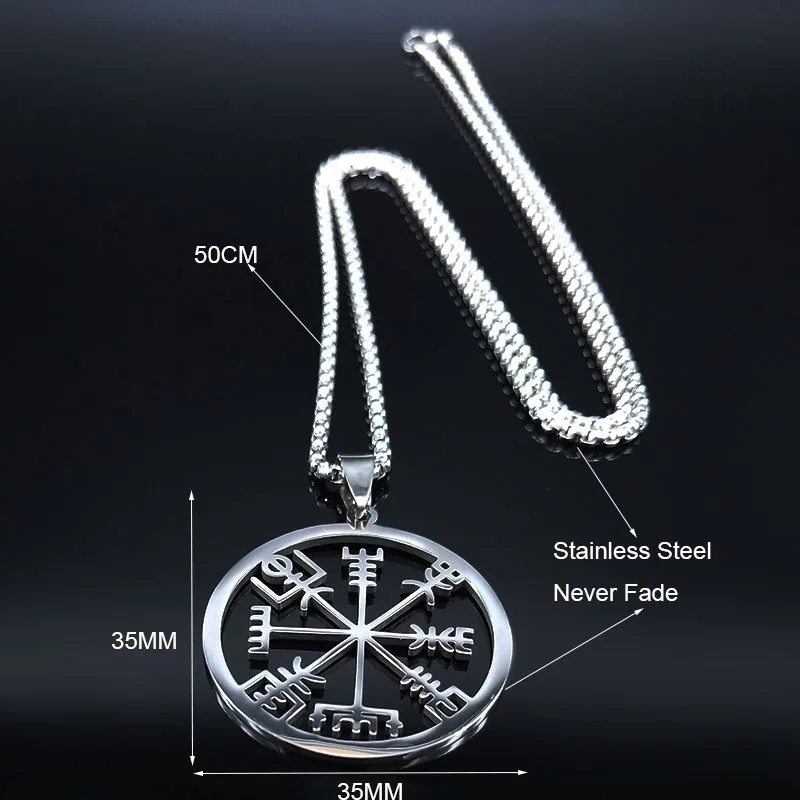 Viking Vegvisir ожерелье-Компас для мужчин из нержавеющей стали нордические руны Odin цепи ожерелье кельты этнические ювелирные изделия chaine homme N19726