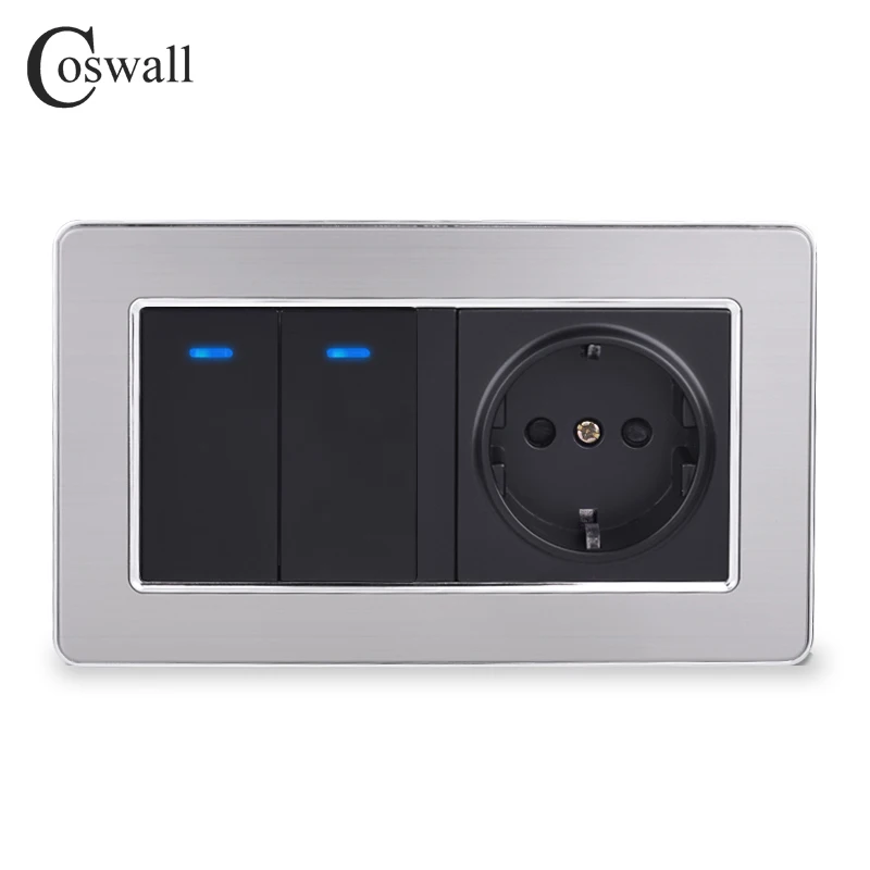 Настенная розетка Coswall европейского стандарта + светильник ель света ВКЛ./ВЫКЛ. 2