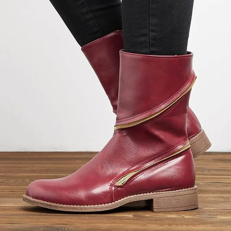 Женские ботинки до середины икры chaussure гладиаторские размера плюс Винтажная