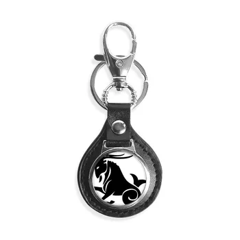 

Constellation Capricorn Zodiac Sign Leather Metal Key Chain Ring Car Keychain Gift