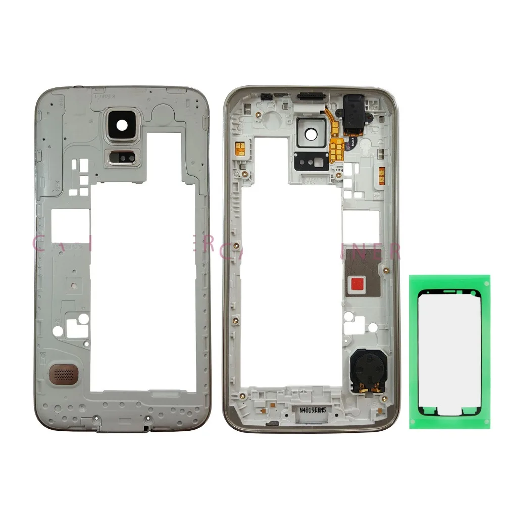 Для Samsung Galaxy S5 Duos G900FD G900MD Dual Sim мобильный телефон средняя рамка Корпус защита шасси с клеем