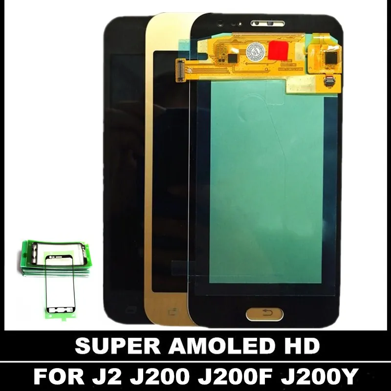 Замена ЖК-дисплея для samsung Galaxy J2 J200 J200F J200H J200Y Super AMOLED ЖК-экран сенсорный дигитайзер сборка наклейка