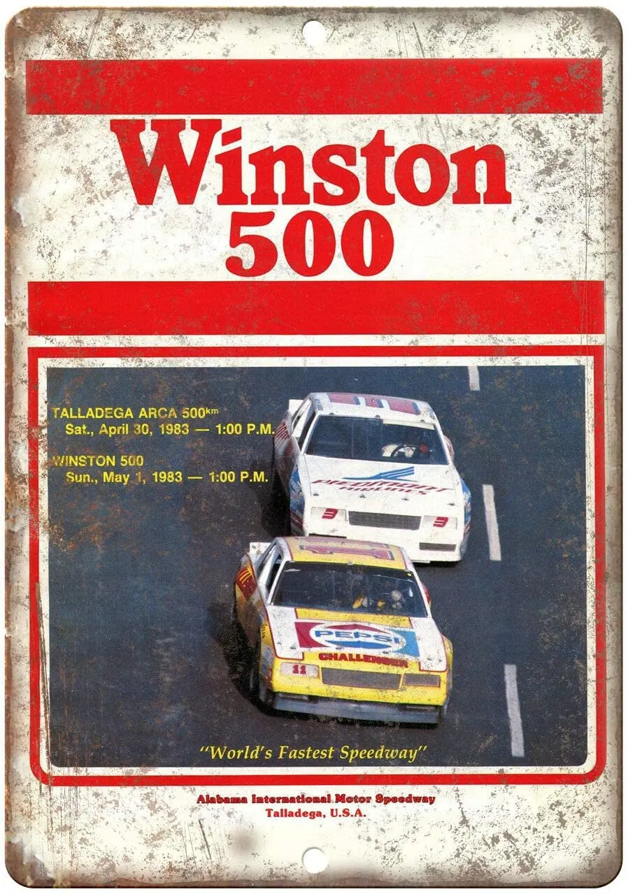 Winston 500 Алабама талладега программа чехол 8x12 дюймов металлический жестяной