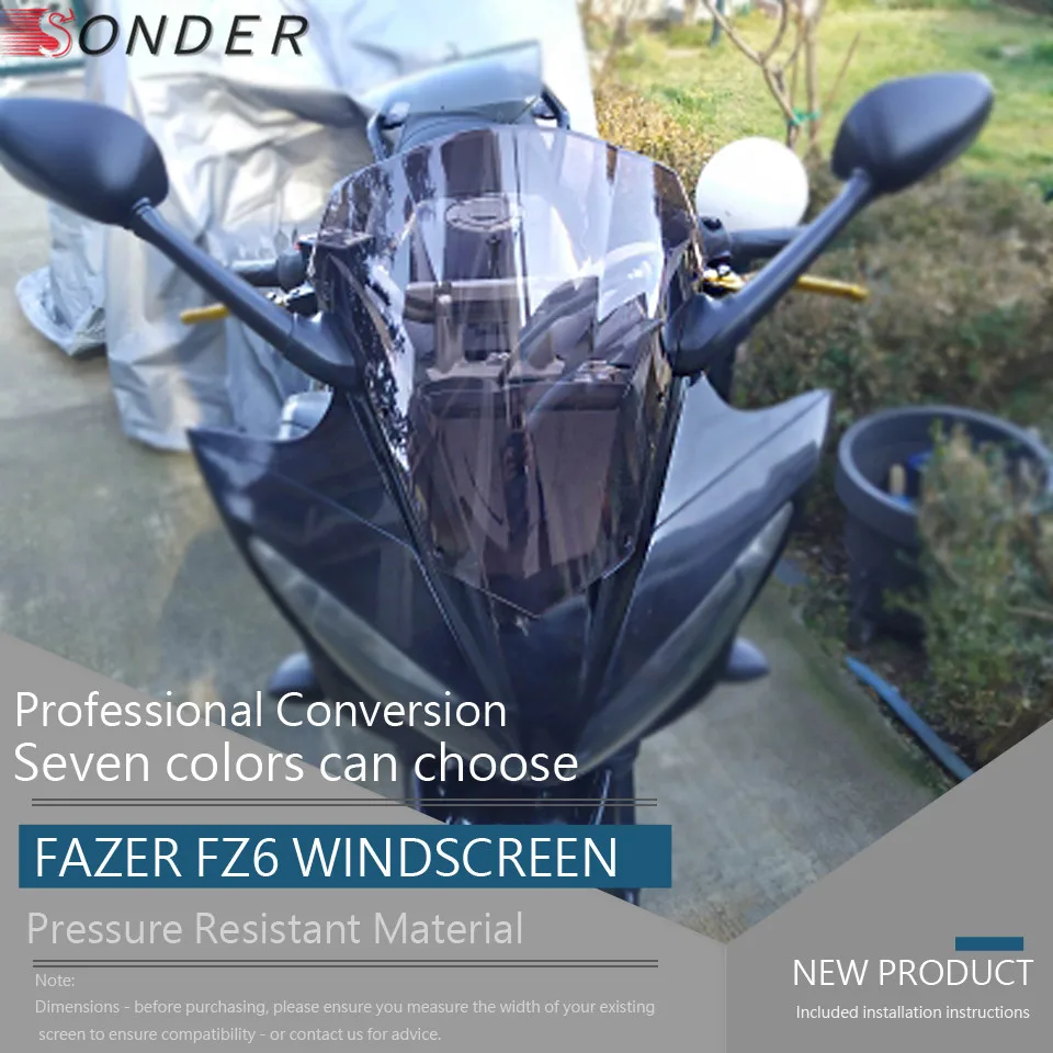 For Yamaha FAZER FZ6 Fazer S2 2003 2004 2005 2006 2007 2008 Motorcycle screen Windshield WindScreen FZ 6 S 03 04 05 06 07 08 | Автомобили