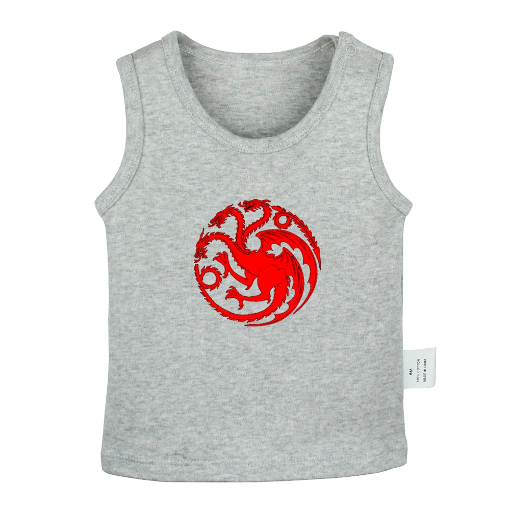JcBabyYV2184G Game of Thrones House Targaryen of King's Landing Fire and Blood Newborn Baby Tank Tops Toddler Vest Sleeveless Infant Clothes - Цвет: JcBabyYV2184G