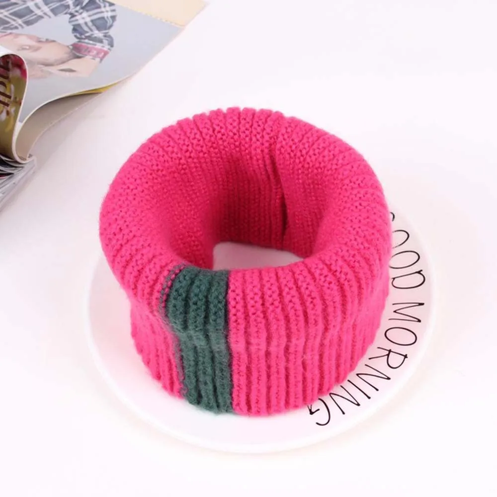 Autumn Winter Girls Boys Knitted Scarf Baby Kids Snood Ring Infinity Tassel Scarfs Loop Neck Circle Warm Scarves Neckerchief