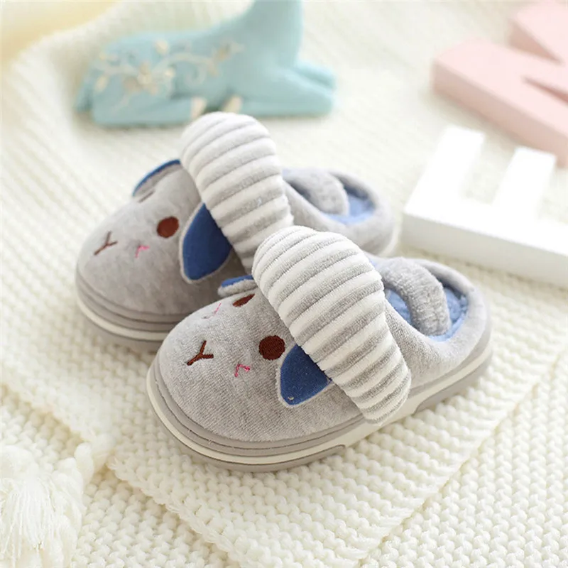 Children's plus velvet warm home shoes Toddler Baby Infant Girls Boys Winter Home Slippers Cartoon Warm Indoors Shoes #3j24 (2)
