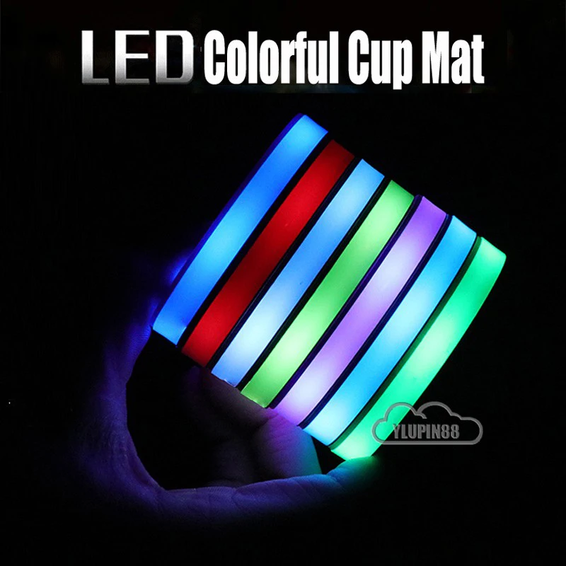 

Car Logo Luminous Light LED Drink Coaster Anti-slip For Bmws Audis Volkswagens Fords Toyotas Benzs Auto Accessories car Gadgets