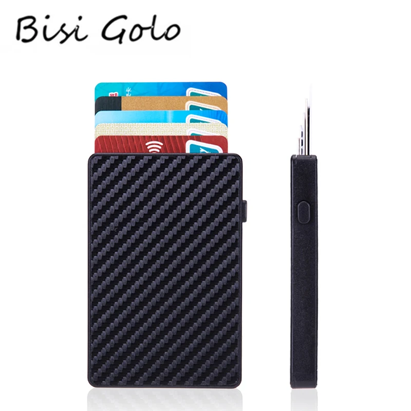 BISI GORO 2021 Touch Carbon Slim Wallet Business Card Holder RFID Protector de tarjeta cr dito Case Male | Багаж и сумки