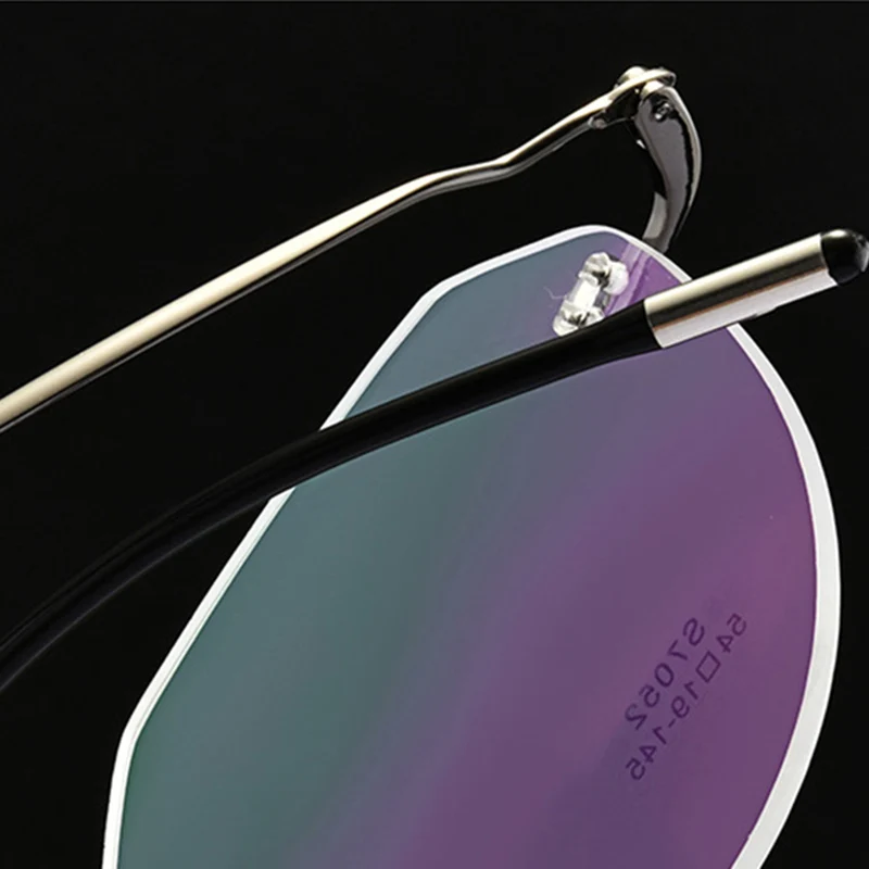Ретро Круглый полигон ультра-светильник с эффектом памяти близорукость очки рецепт без оправы эластичность оптические очки оправа мужские очки