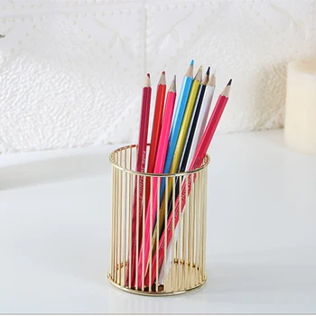 

Roller Ball Pen Pencil Cosmetic Organizer Storage Box Study Iron Art Holder Bedroom Display Home Multifunction Makeup Brush