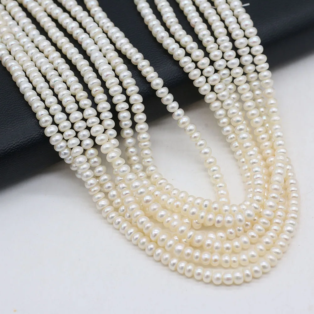 100% Natural Freshwater White Pearl Abacus Beads Loose For Jewelry Making DIY Charms Bracelet Necklace Earring Accessories 4-5mm