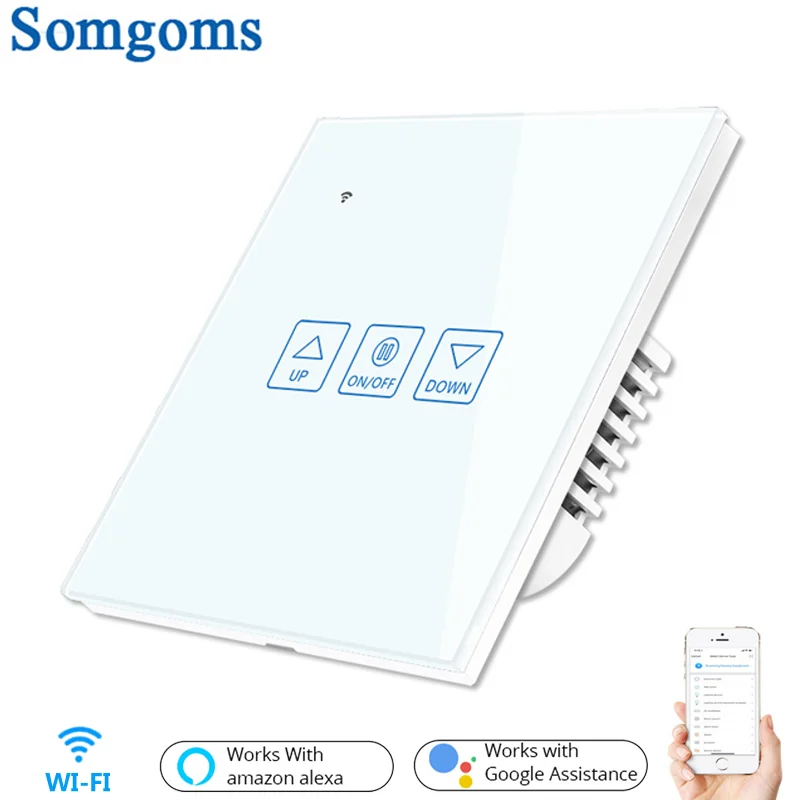 White Dimmer Switch Светодиодный переключатель с диммером, Wifi, умный сенсорный роскошный переключатель с кристаллами, приложение Tuay, дистанционное управление, 90 В, 250 В, ЕС, Великобритания, беспроводной переключатель для умного дома - Цвет: White Dimmer Switch
