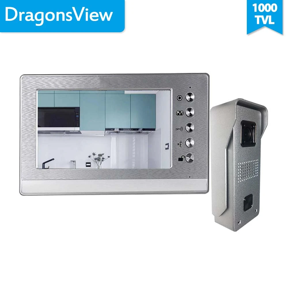 video intercom doorbell Dragonsview Wired Intercom 7 Inch Video Door Phone Monitor System with Doorbell Camera Waterproof IP65 video door phone